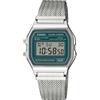 Casio Orologio Unisex Casio Acciaio Iconic Digitale Verde Vintage A158WEM-3EF