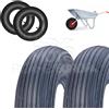 Oem Quality 2 COPERTONI 3.50 - 8 + CAMERE D'ARIA PNEUMATICI 4PR RIGATI GOMME RUOTE CARRIOLA