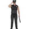 FIESTAS GUIRCA Costume da polizia sexy da uomo - uniforme da polizia nera con cappello da polizia - costume da polizia da uomo