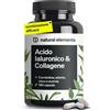 natural elements Collagene e Acido Ialuronico Integratore 180 Capsule Vitamina C e Biotina 1000mg