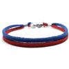 Bracciale Bologna Cagliari Genoa calcio corda Rosso Blu Acciaio inox Uomo Donna