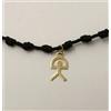 MR Bracciale Oro 18K 750 Mls. Filo Nero 7 Nodi Con Indalo 12 Mm.