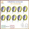 Batteria CR2032 pila a bottone al litio cr 2032 verticale 3V 210mah da saldare