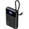 INIU 45W Power Bank, 20000mAh Ricarica Rapida Powerbank con Cavo USB C Integrati