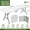Mastro Bianco Tavolo Pieghevole 180x70 Bianco Richiudibile Campeggio Giardino Esterno