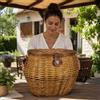 okaffarefatto Cesto cestone Max in Vimini per funghi con Coperchio cm 45 x 37 x h 35 cm