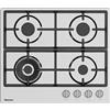Hisense GM663XHFSI Piano Cottura a Gas 60 cm 4 Fuochi Bruciatore Wok Doppia Corona