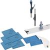 Vileda Professional, SprayPro Inox Kit, Sistema lavapavimenti piani spray, Pulizia macchie, Manico con serbatoio 10ml, 1 Telaio express pro 40cm, 2 Mop express blu, 5 Panni microfibra TNT