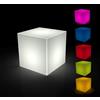 Kloris Cubo Luminoso Sgabello, Seduta, Puff, Decorazione o tavolino cm 35x35x35 Cavo Elettrico, Lampadina LED RGB Multicolor con Telecomando. IP65