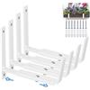 HFHOME 4 staffe regolabili per fioriere (da 15,2 a 31,8 cm), staffe universali per fioriere, in metallo resistente, ganci di montaggio a parete per balcone, recinzioni, patio e giardino, bianco