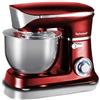 Techwood Robot Pasticcere 6,5L TRP-6555-1300W, Ciotola in Acciaio Inox, Movimento Planetario, 6 Velocità + Impulso, Gancio Impastatore, Frusta, Sbattitore, Protezione Sovraccarico Motore TECHWOOD