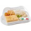 Snips Contenitore Formaggio Frigo 3 L, Box Formaggio con Coperchio Trasparente, Vassoio, Coltellino e 2 Chiusure di Sicurezza, Porta Formaggio per Conservare e Servire, Bianco, Made in Italy