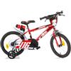 Dino Bikes Bici 16 MTB 416 rosso fluo con scudo rotelle parafanghi per bambino Dino Bikes
