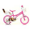 Dino Bikes Bici 12 pollici per bambina Barbie cestino porta bambola rotelle stabilizzatrici
