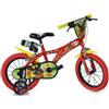 Dino Bikes Bici 14 bing per bambino con scudo rotelle borraccia parafanghi Dino Bikes