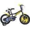 Dino Bikes Bici 16 BATMAN nera e gialla scudo rotelle borraccia per bambino Dino Bike