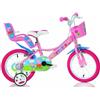 Dino Bikes Bici 16 Peppa Pig per bambina rotelle cestino porta bambola Dino Bikes