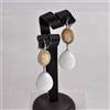 ORECCHINI ARGENTO 925 ZIRCONI CAMMEI CORNEOLA GOCCE AGATA BIANCA AGHT 014