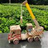 Camion Gru in Legno Aspetto Realistico Giocattolo da Cantiere Girevole 360°
