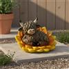 Statua Resina Mucca con Girasole Design Creativo per Giardino, Ingresso