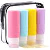 4Pcs Flaconi Da Viaggio in Silicone 100 Ml - Set Contenitori Da Viaggio per Liqu