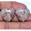 SBI Gems 22x22 MM Naturale Pazzo Pizzo Agata Forma Cuore Cabochon Paio 35.70 Cts Loose
