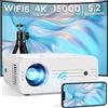 Akiyo Proiettore WiFi6 Bluetooth 15000 Lumens, AKIYO O7 Proiettore 4k Supporto 1080P N