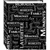 Pioneer Photo Albums LM-100D Black & White Words Album Fotografico Magnetico Autoadesivo a 3 Anelli, 100 Pagine (50 Fogli), Design Nere, Tessuto, Parole in Bianco e Nero, 8.25inchesx10.5inches