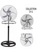 Ventilatore a Piantana acciaio 3in1 tavolo parete terra Base Tonda 60W Pala 40cm
