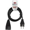 Brennenstuhl, 1165011, Extension Cable 2m H05VV-F 3G1,0, nero Vm6n