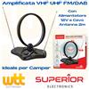SUPERIOR Antenna Tv digitale Terrestre interna amplificata portatile DVB-T2 Alto Guadagno
