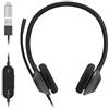 Cisco Cuffie serie 322Q USB-C - Cuffie biaurali con padiglione esterno e cavo, controller Microsoft Teams con USB-C, colore carbon black, due anni di garanzia limitata (HS-W-322Q-C-USBC)
