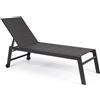 Bizzotto Yes Everyday lettino prendisole antracite HILDE con ruote e struttura in allumin