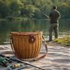 okaffarefatto Cesto cestino Stive in vero Vimini con Coperchio e Tracolla 36 x 21 x h 30 cm