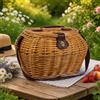 okaffarefatto Cesto cestino Jack in vero Vimini per funghi con Coperchio 38 x 30 x h 25 cm
