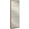 pidema.it Armadio scarpiera slim noce con 5 ante a specchio Scarpiere 190Hx63x29 cm