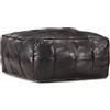 vidaXL Pouf Nero 60x60x30 cm in Vera Pelle di Capra