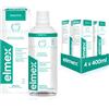 elmex Lavaggio dentale sensibile, 4 x 400 ml - Il collutorio offre una protezione extra contro i denti sensibili al dolore, senza alcol