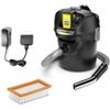 KÄRCHER aspiratore e aspiracenere AD 2 Battery Set, 230W, Batteria 18V, Contenitore 14L,ideale per la pulizia di caminetti e stufe a pellet, pulizia filtro integrata, batteria inclusa