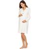 MammaIn Vestaglia Gestante MAMMA IN Caldo Cotone 100% Premaman Panna Aperta Taglia 42
