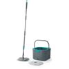 Beldray Set mocio e secchio anti-bac, 2,4 L, doppia camera | Strizzatore a pressione, separa acqua pulita e sporca, 2 panni lavabili, tappo scarico, setole per strofinare, spruzzo