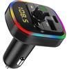 Avizar Trasmettitore FM Bluetooth con caricatore da auto USB QC 3.0 e USB-C 20W C4