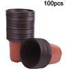 Not specified 100pcs Plastica Giardino Pentole Vaso di Fiori Piantine da Container8.9cm 6.1cm