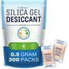 LotFancy Gel di Silice Essiccante Riutilizzabile 0.5g 300 Pack con Indicatore Ca