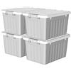 Cetomo 15L*4 Scatole di Stoccaggio con Coperchi, Contenitori in Plastica con Fib