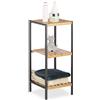 Relaxdays Scaffale a Colonna in Bambù e Metallo, HLP: 70x30x30 cm Mobile Aperto