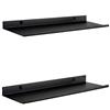 MILUKA Set 2 Mensole da Muro Design Moderne 50 x 15 cm | Scaffale Metallo Nera S