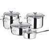 Lagostina Smart Set di Pentole Induzione Gas e Forno in Acciaio Inox 18/10 9 Pezzi Fondo