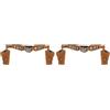 Boland 54382 - Fondina doppia per pistola sceriffo, lunghezza 125 cm, marrone-argento, cintura da cowboy, wild west, costume, carnevale, festa a tema (Confezione da 2)