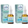 CARE for You, Spray Nasale Decongestionante - per una Pulizia Profonda delle Fosse Nasali, Lavaggio Nasale, Efficace per Raffreddori e Sinusiti, Soluzione Ipertonica, 20 ml (Confezione da 2)